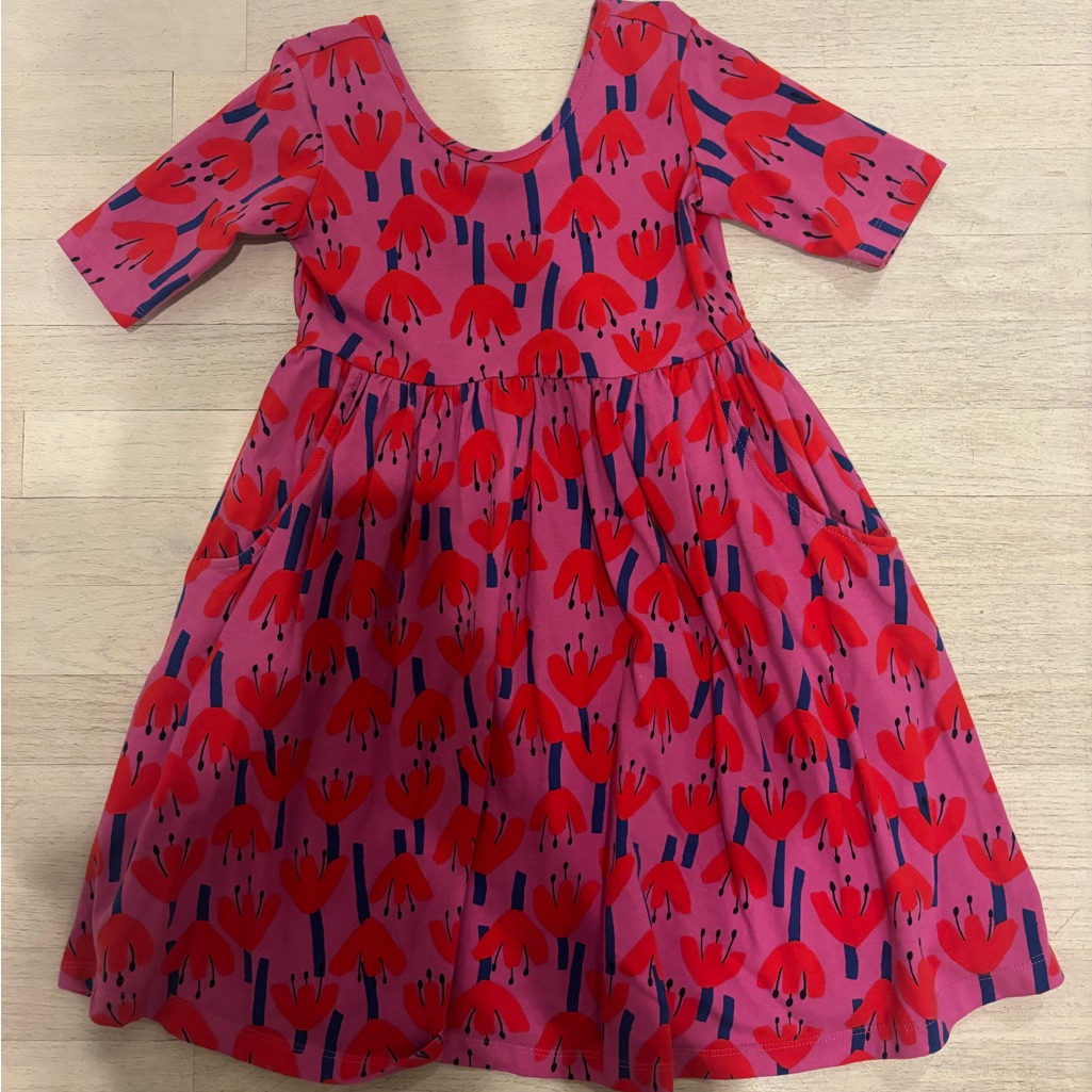 Hanna Anderson Pink And Red Tulip Dress